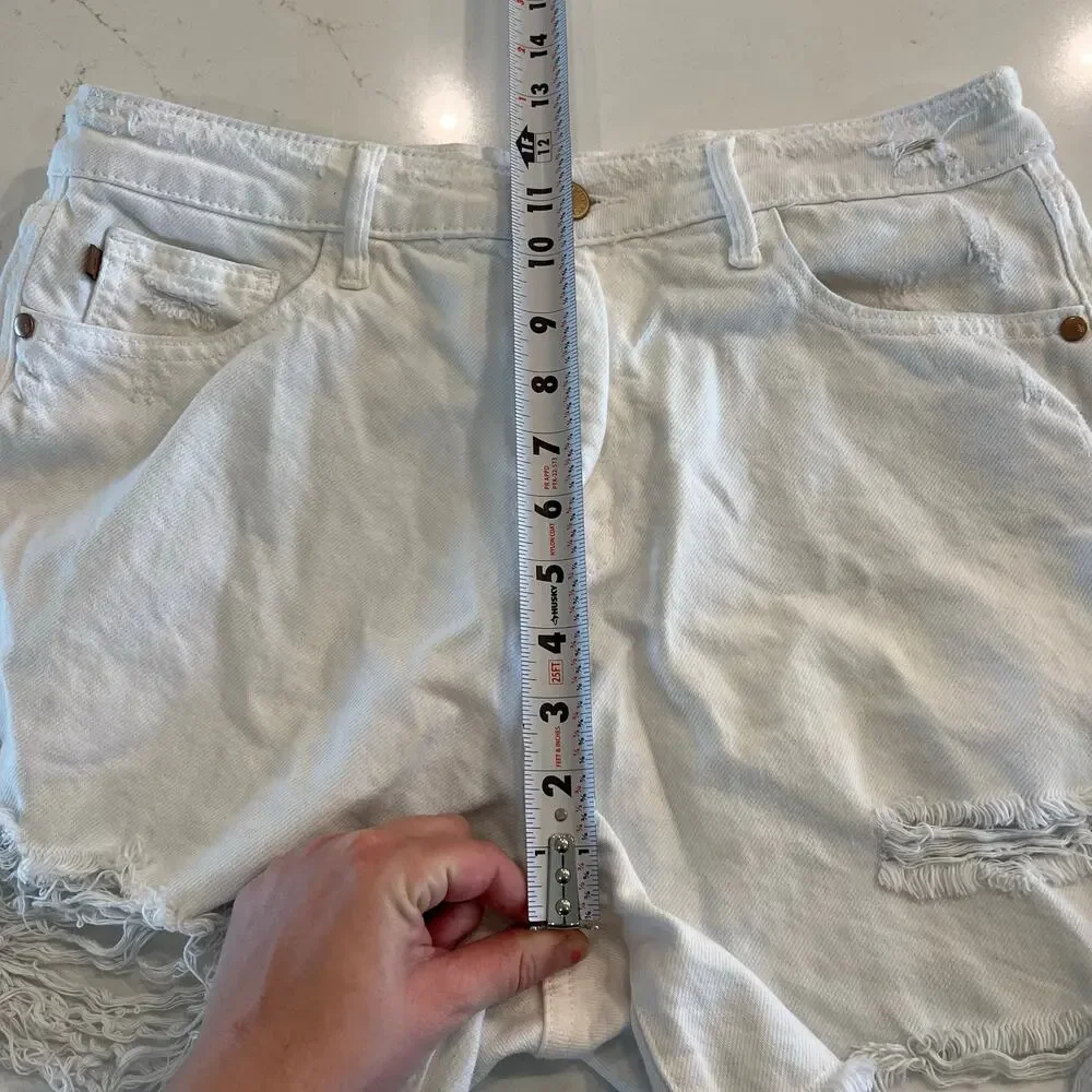 Judy Blue White‎ Distressed Jean Shorts Size XL